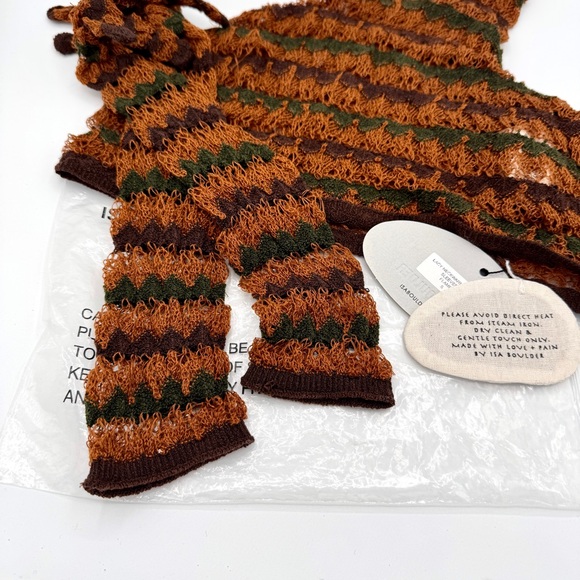 NWT Isa Boulder Knit Lacy Neck-warmer and Sleeves Gloves Handmade - Picture 9 of 15